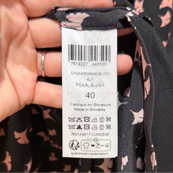 NWT Chloé Ginko Hommage Print Silk Mini‎ Dress Pearl Blush FR 40 US L Large Fall - Picture 11 of 14